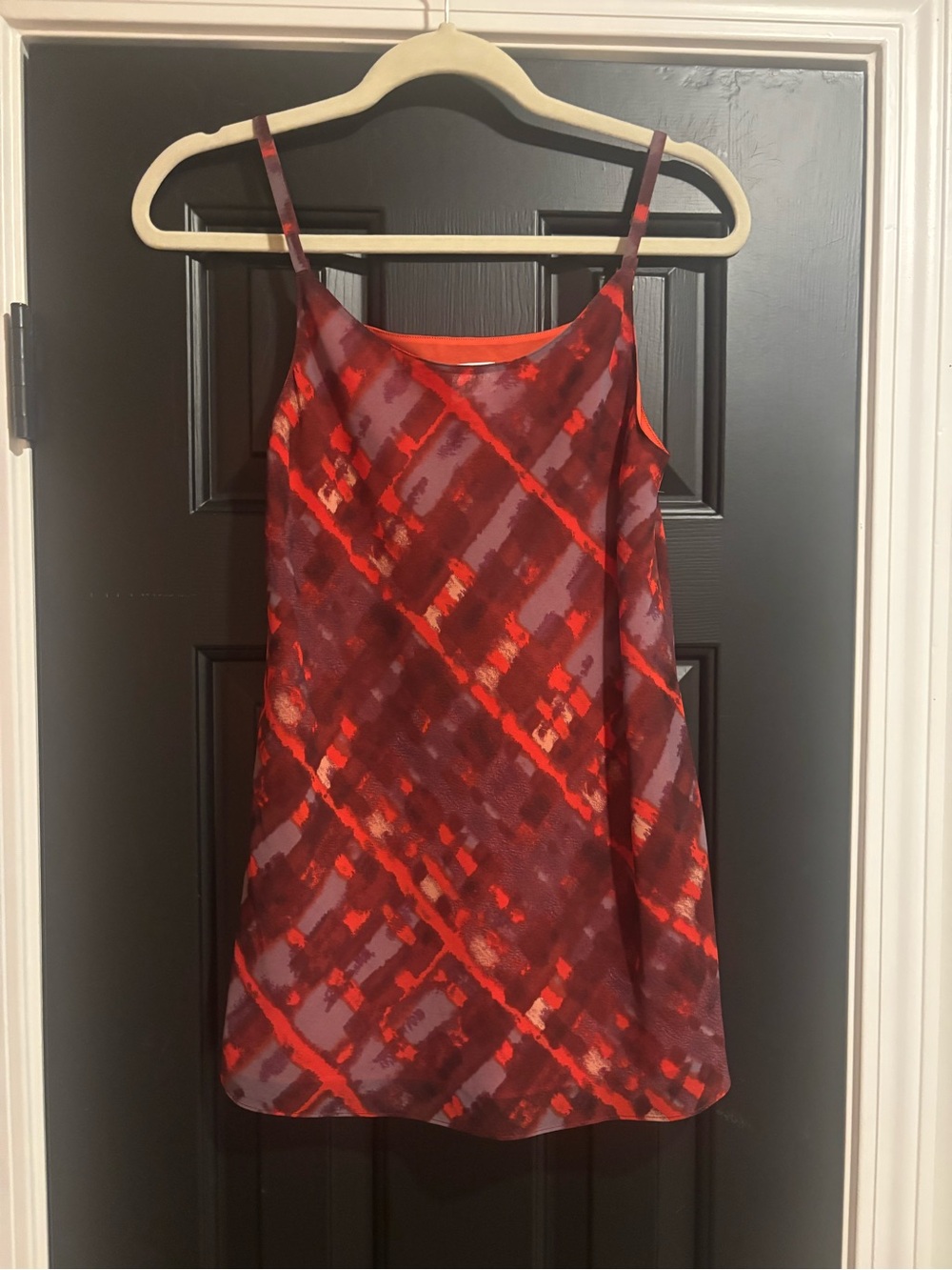 CAbi Red and Purple Abstract Slip Cami